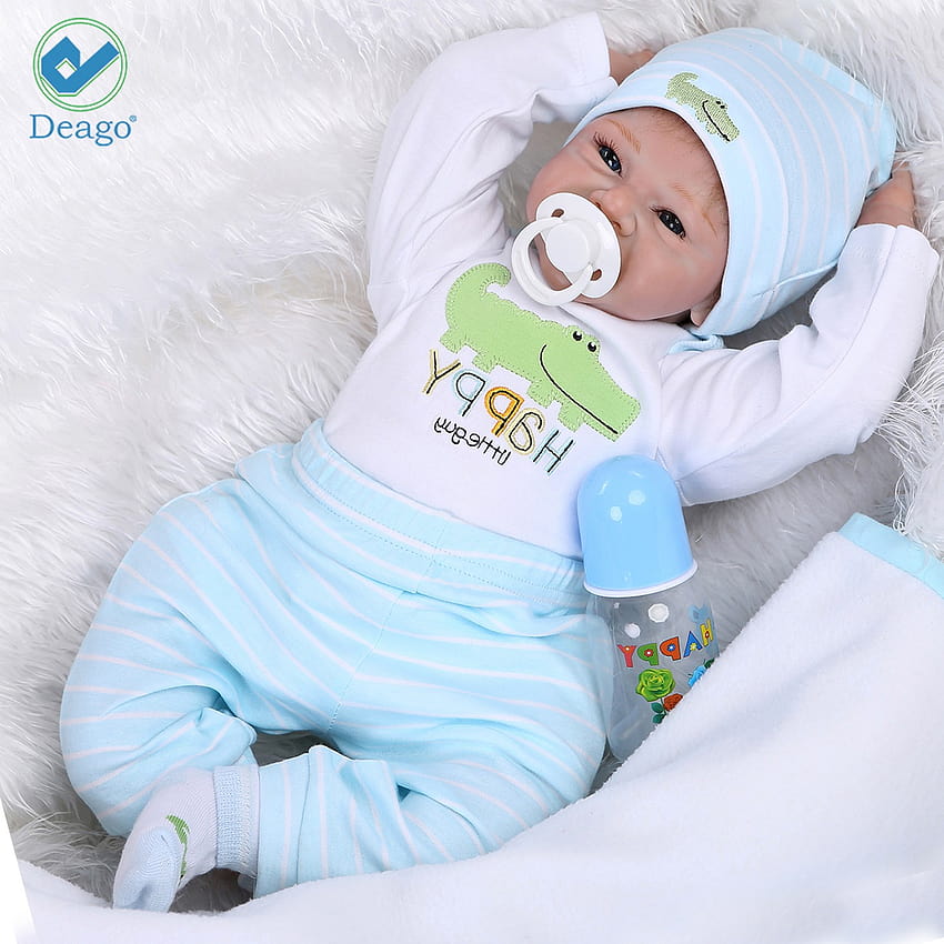 Deago Reborn Lifelike Baby doll Realistic Soft Vinyl Weighted 22 inch Cute Baby Boy Doll Gift HD phone wallpaper