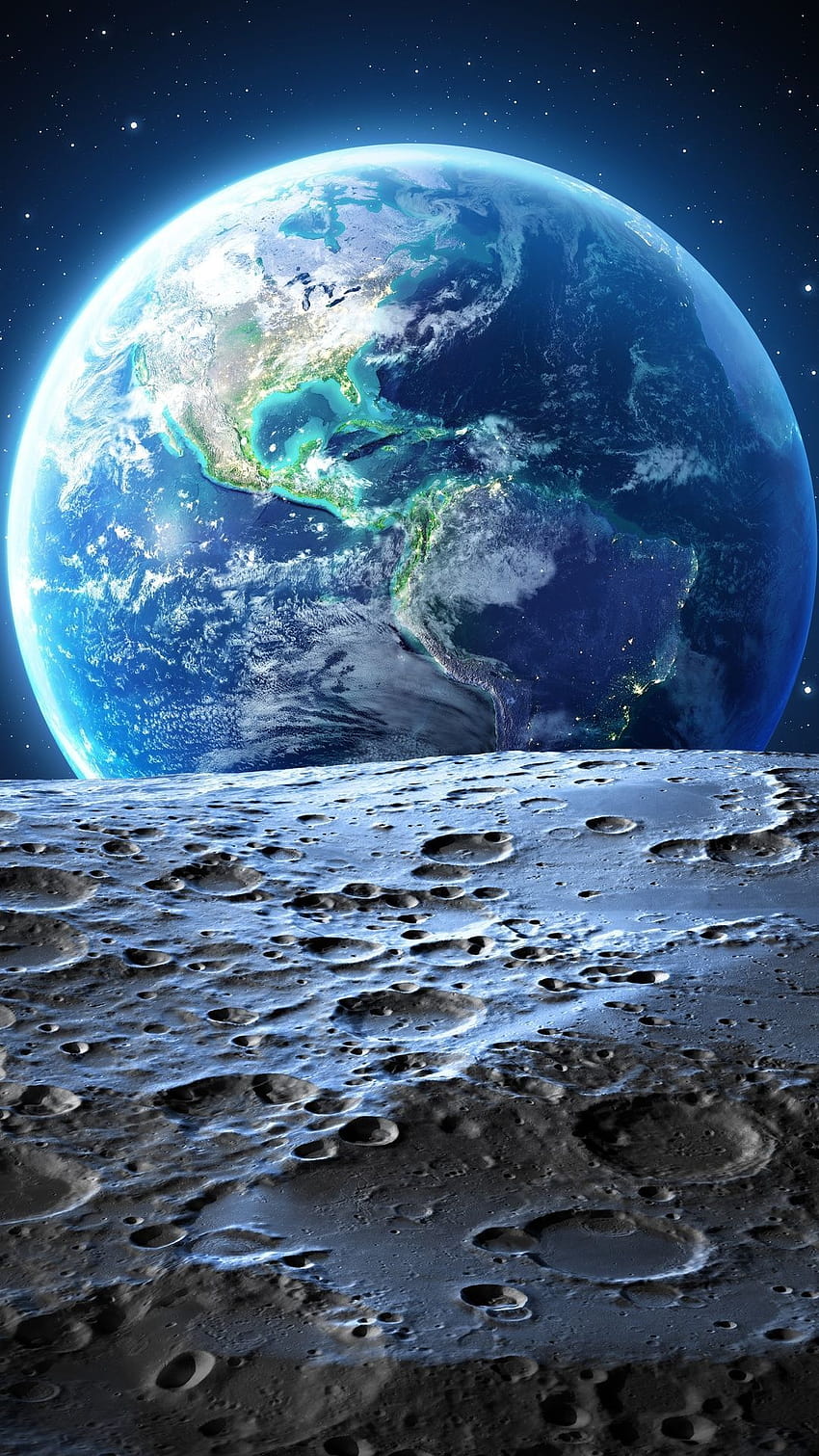 Ziemia Księżyc W rozdzielczości 1080x1920, iPhone 11 Earth Tapeta na telefon HD