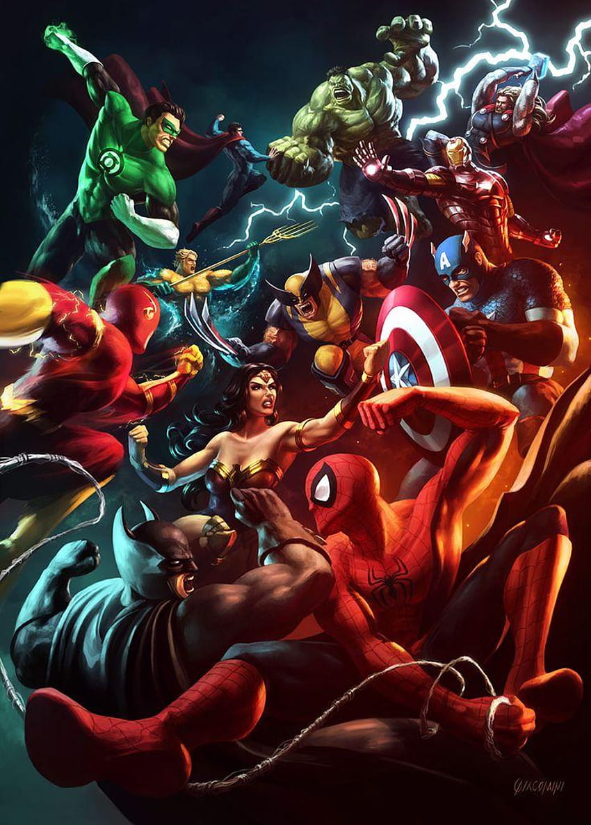 Best Marvel, phone marvel vs dc HD phone wallpaper