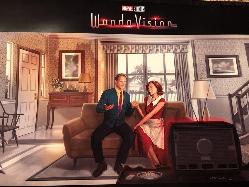 Plakat WandaVision zapowiada idylliczne otoczenie Marvela Tapeta HD