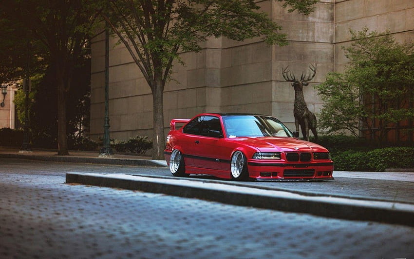 Car Bmw E36 Stance Tuning Lowered German Cars Street Trees » Car, low cars HD wallpaper