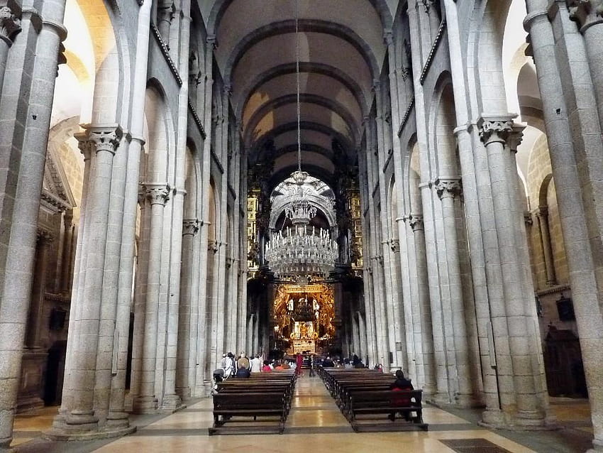 Cathedral of Santiago de Compostela Interior HD wallpaper