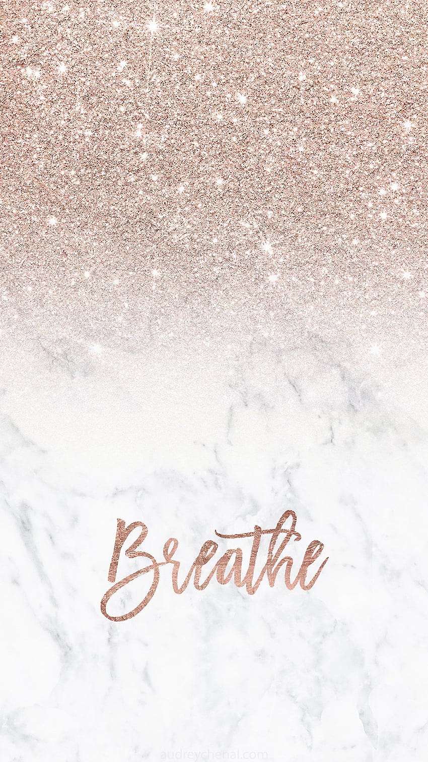 Rose gold glitter ombre white marble breathe typography Iphone, rose gold marble HD phone wallpaper