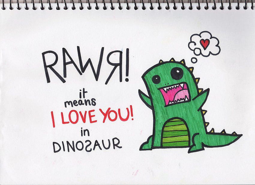 2 of Cute Dinosaur Rawr Drawing HD wallpaper