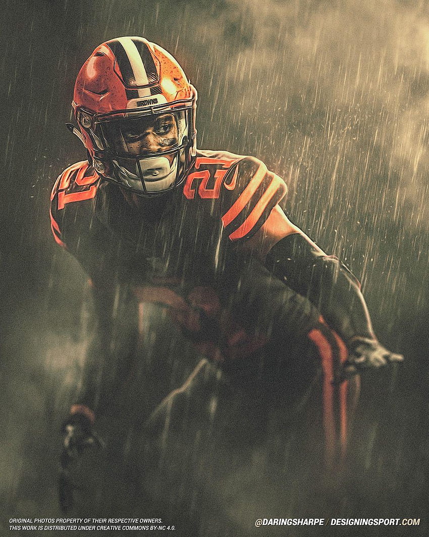 Denzel Ward grunge art NFL Cleveland Browns american football brown  abstract rays HD wallpaper  Peakpx
