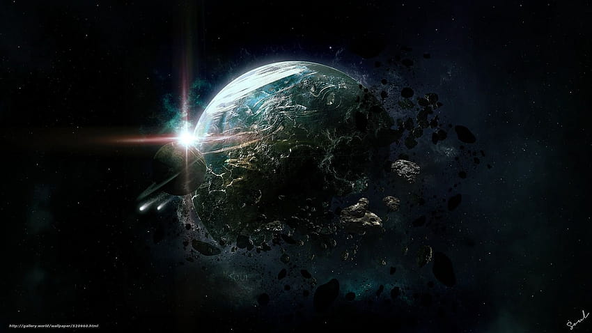 art debris planet star space asteroids [1600x900] for your , Mobile & Tablet HD wallpaper