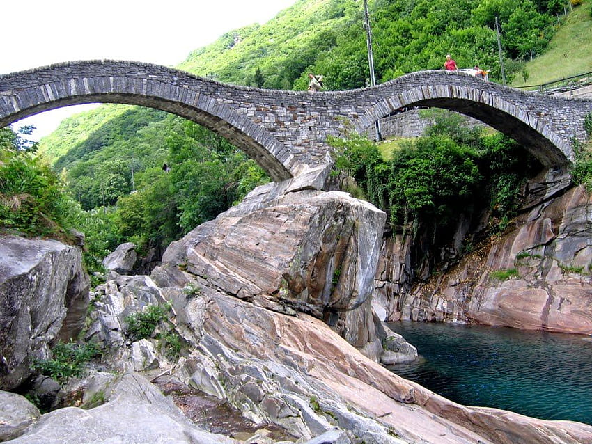 Ponte Romano, ponte dei salti switzerland HD wallpaper