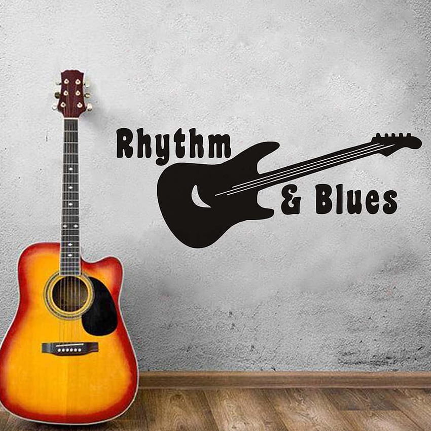 Rhythm Blues Guitar Music Vinyl Wall Stickers Kids Living Room, Rhythmus und Blues HD-Handy-Hintergrundbild
