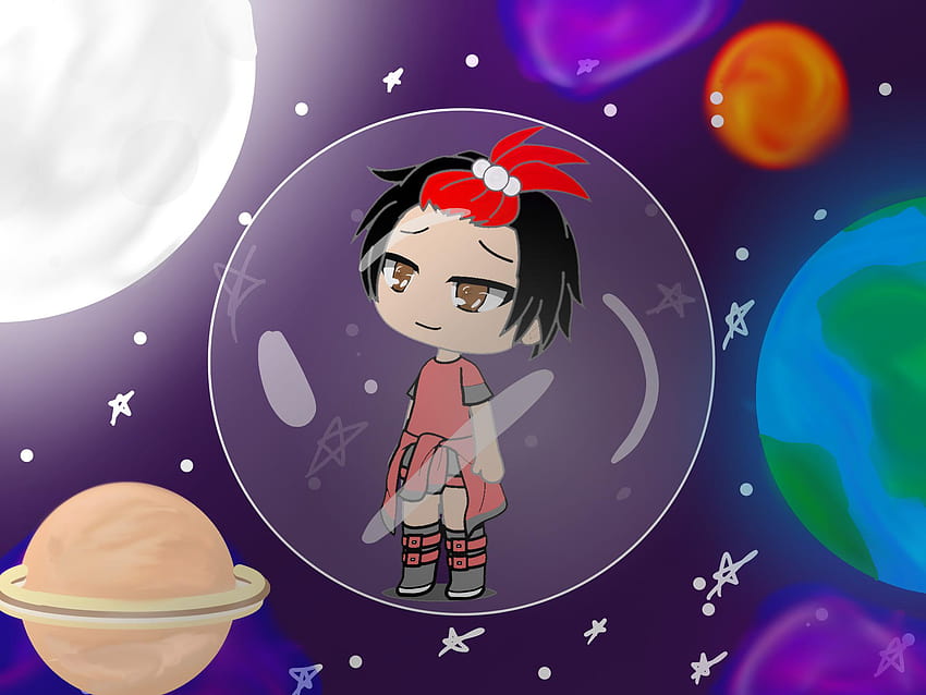 This is a little Gacha edit of mark in a bubble up in space! I'm working on one soon where he will be exploding the moon & earth., gacha life dog HD wallpaper