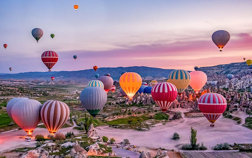 Wonders of Cappadocia, hot air balloon autumn HD wallpaper