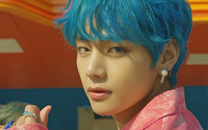 V BTS Boy With Luv, jungkook mavi saçlı HD duvar kağıdı