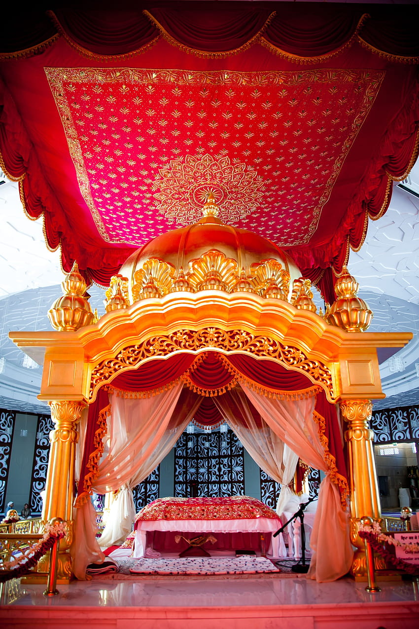À l'intérieur d'un Gurudwara, gourou Granth Sahib Fond d'écran de téléphone HD