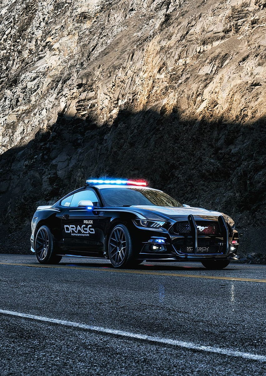 Ford Mustang Полиция, ударни коли HD тапет за телефон