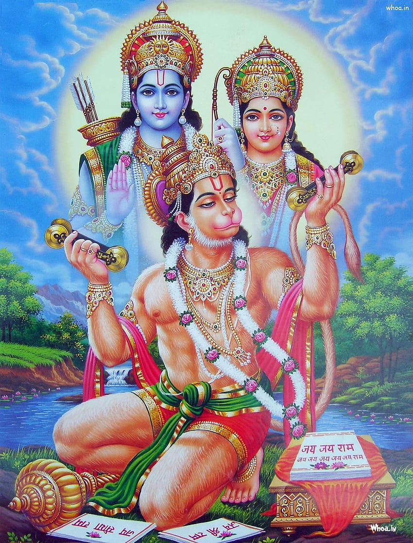 Hanuman Worshipping Shri Ram, ram hanuman HD phone wallpaper