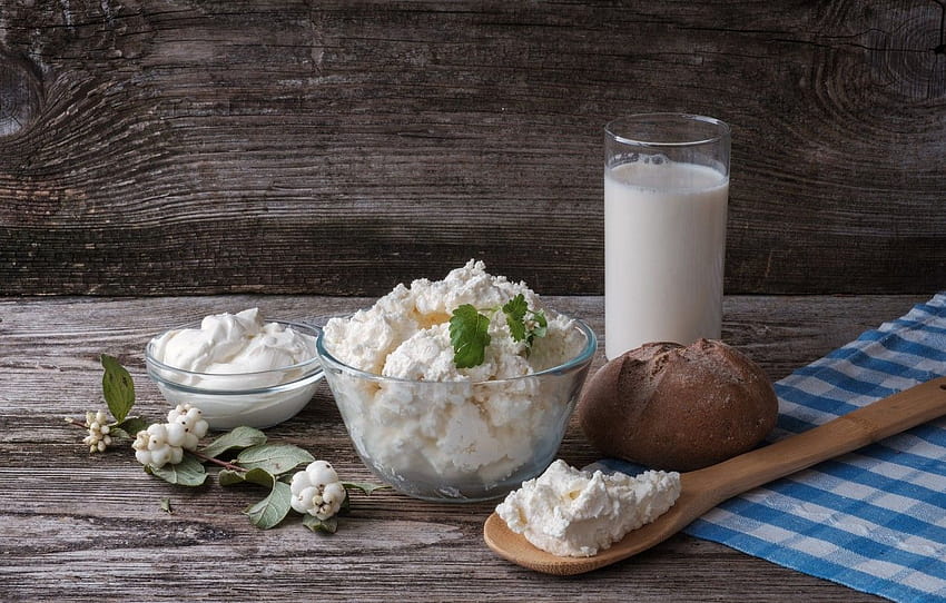 Sauerrahm, Käse, Molkereiprodukte, Milch, Sahne und Käse HD-Hintergrundbild