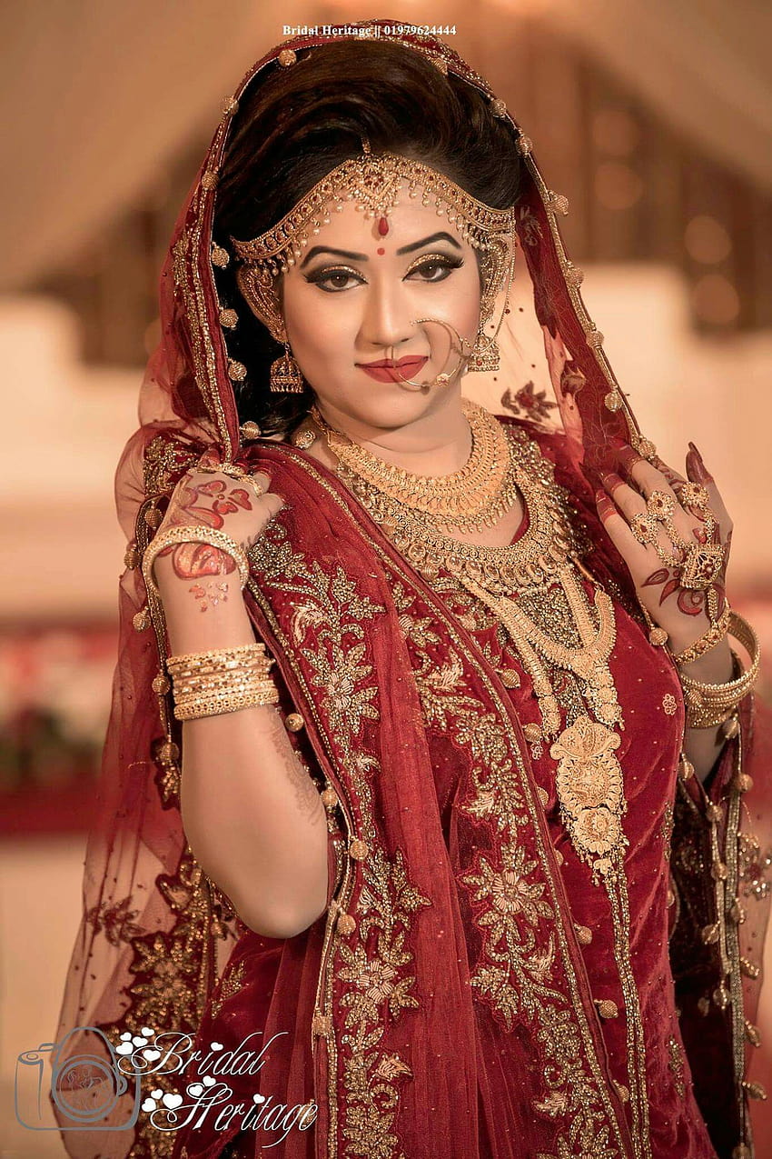 Pranali на Бангладешката булка, индийско сватбено момиче HD тапет за телефон