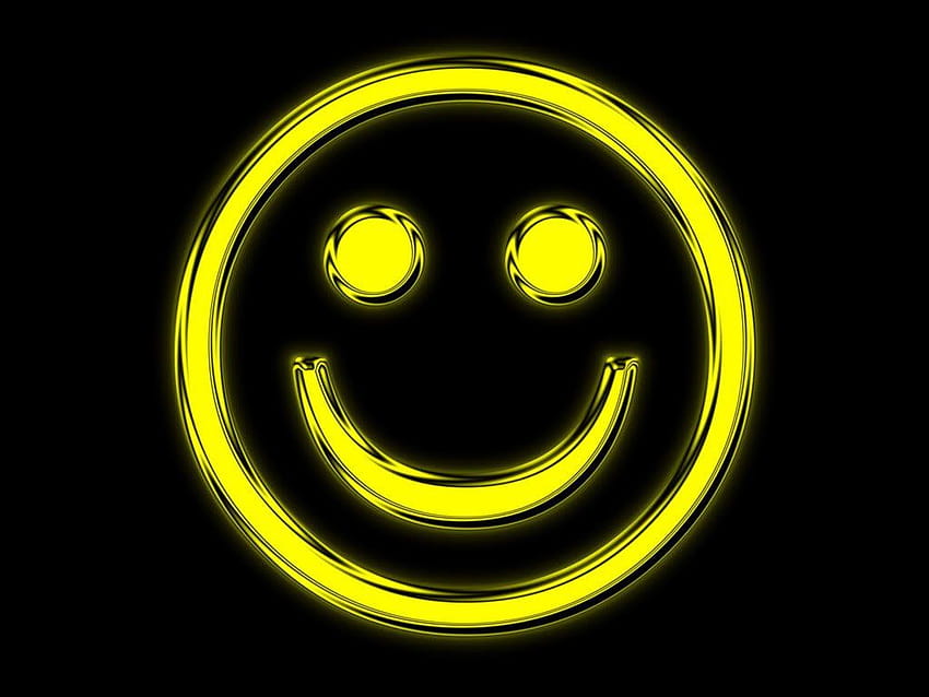 Black Smiley Face list, yellow smile HD wallpaper