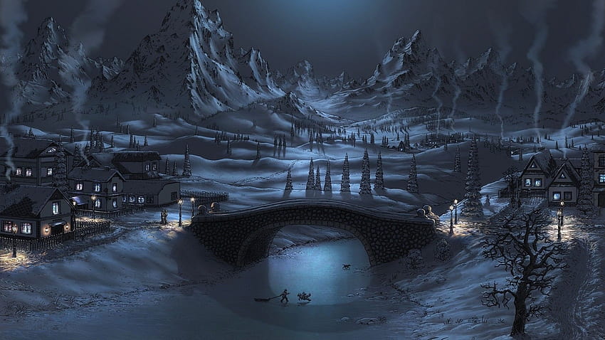 1920x1080 Dibujo de paisaje nevado Snowy ... pinterest, dibujo de paisaje  invernal fondo de pantalla | Pxfuel