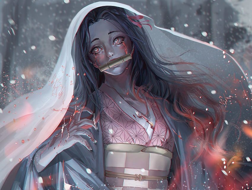 Long hair, multi, female crying blood anime HD wallpaper | Pxfuel