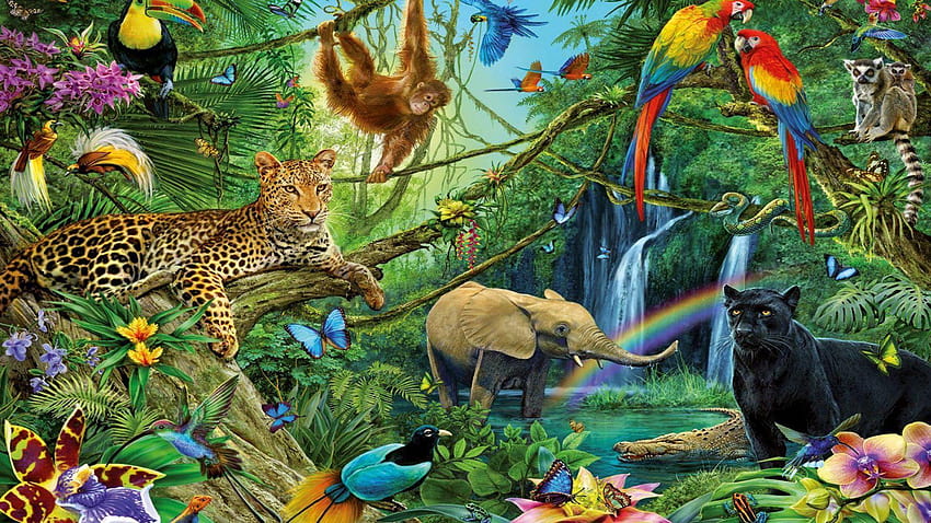 Animal Kingdom Dwellers Of The Jungle Fundos papel de parede HD