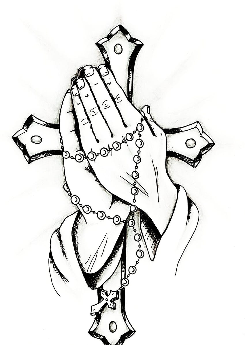 Modlące się ręce trzymające krzyż, modlące się ręce trzymające krzyż png, cliparty w bibliotece clipartów, ręce jezusa Tapeta na telefon HD