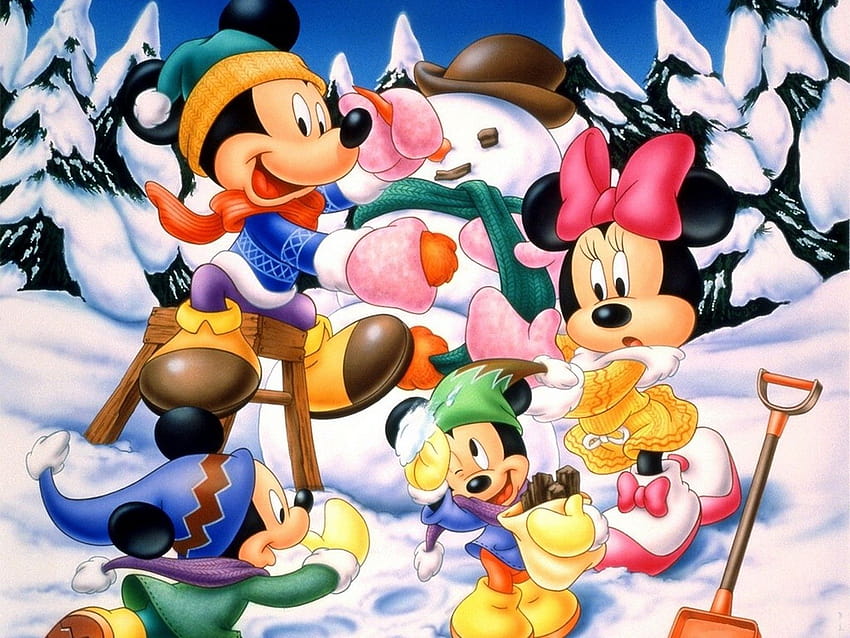 Cartoons Winter 1600x1200, mickey mouse winter HD wallpaper