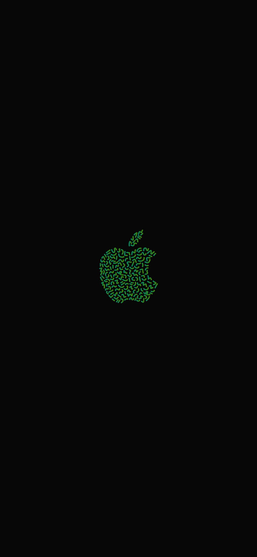 抽象的な緑のアップルのロゴ、アップルのロゴ iphone HD電話の壁紙
