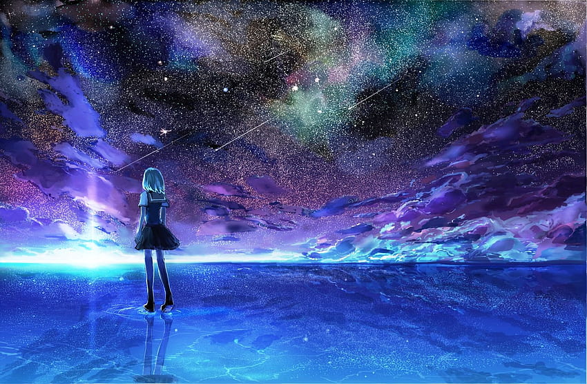 Beautiful Anime Night Sky, anime night scenery HD wallpaper | Pxfuel