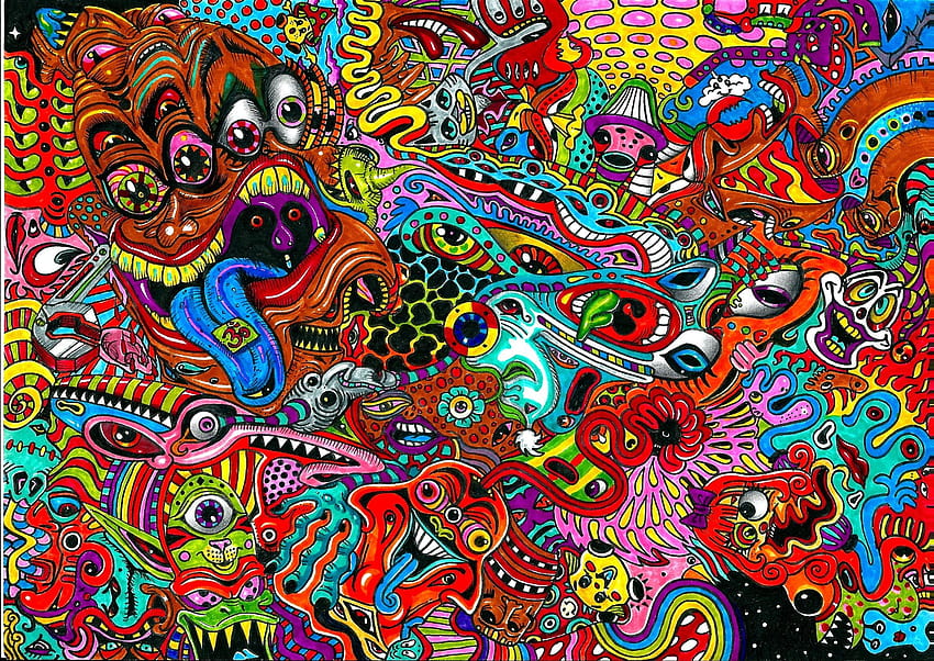 Psychedelic Art, tumblr psychedelic rick and morty HD wallpaper
