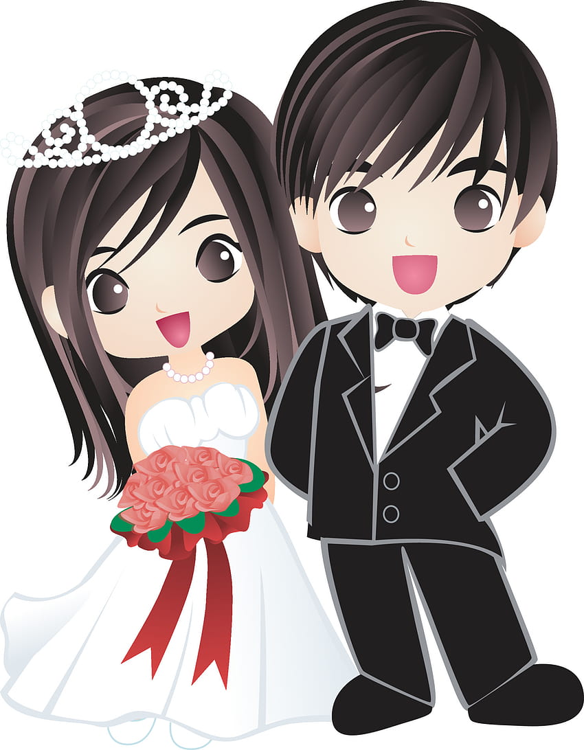 Art, icônes et graphiques vectoriels de dessin animé de mariage pour Fond d'écran de téléphone HD