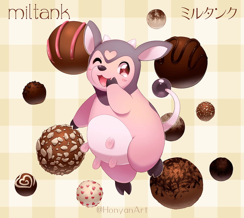 Miltank and Chocolate Truffles by Yajuuu HD wallpaper