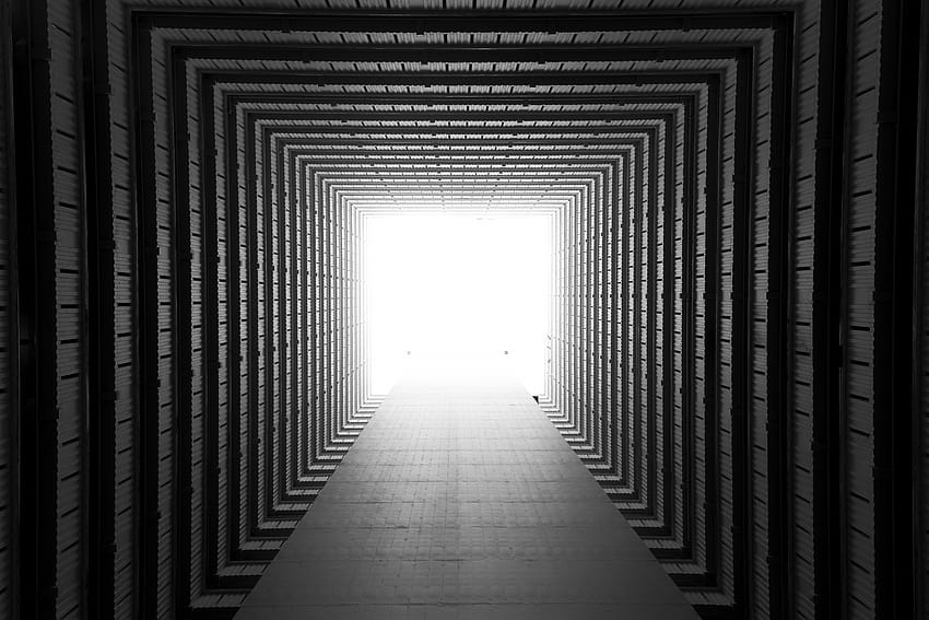 corridor, symmetry, geometry, architecture, light, architecture geometry HD wallpaper
