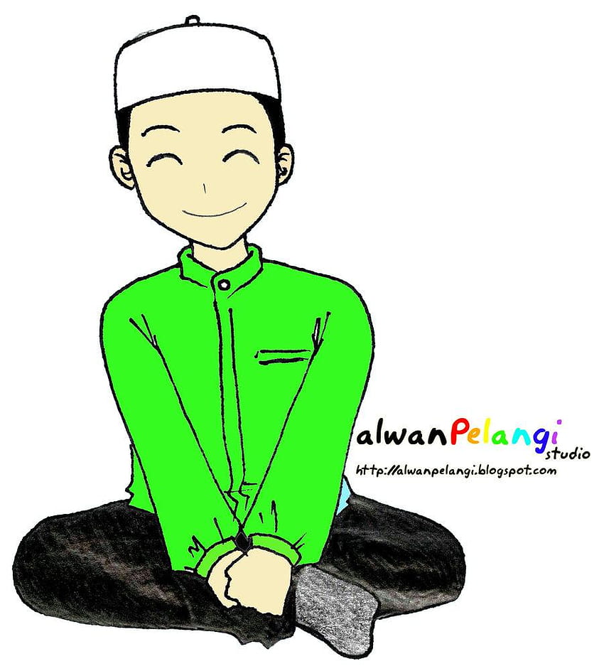 2009 Ein lächelnder Muslim von putrazmi91 [900x1000, der Cartoon der Muslime HD-Handy-Hintergrundbild