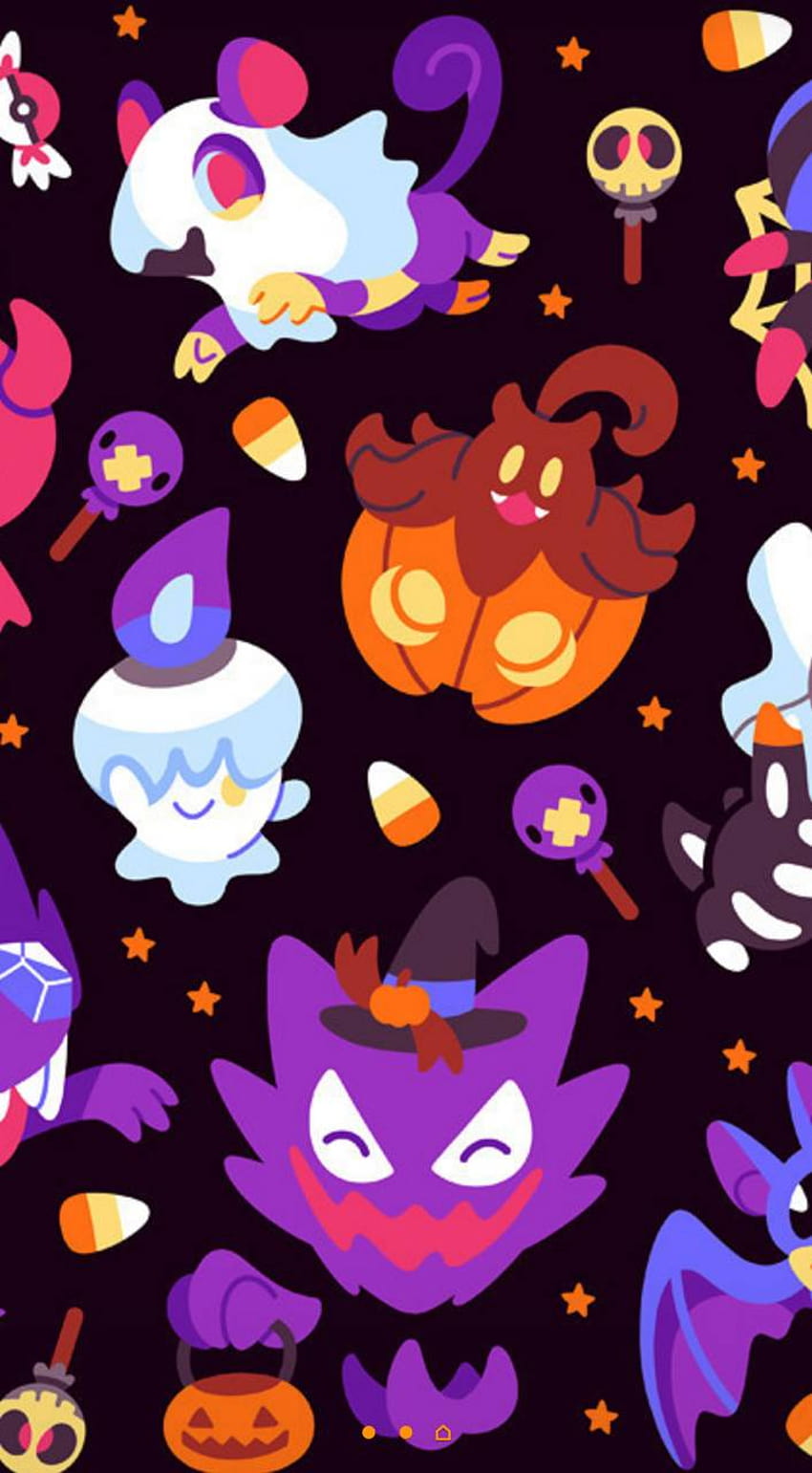 Pokemon Halloween 2 by RappinDuke, pokemon halloween phone HD phone wallpaper