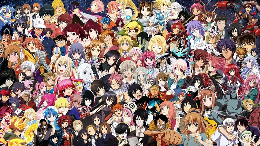 anime mashup art HD wallpaper