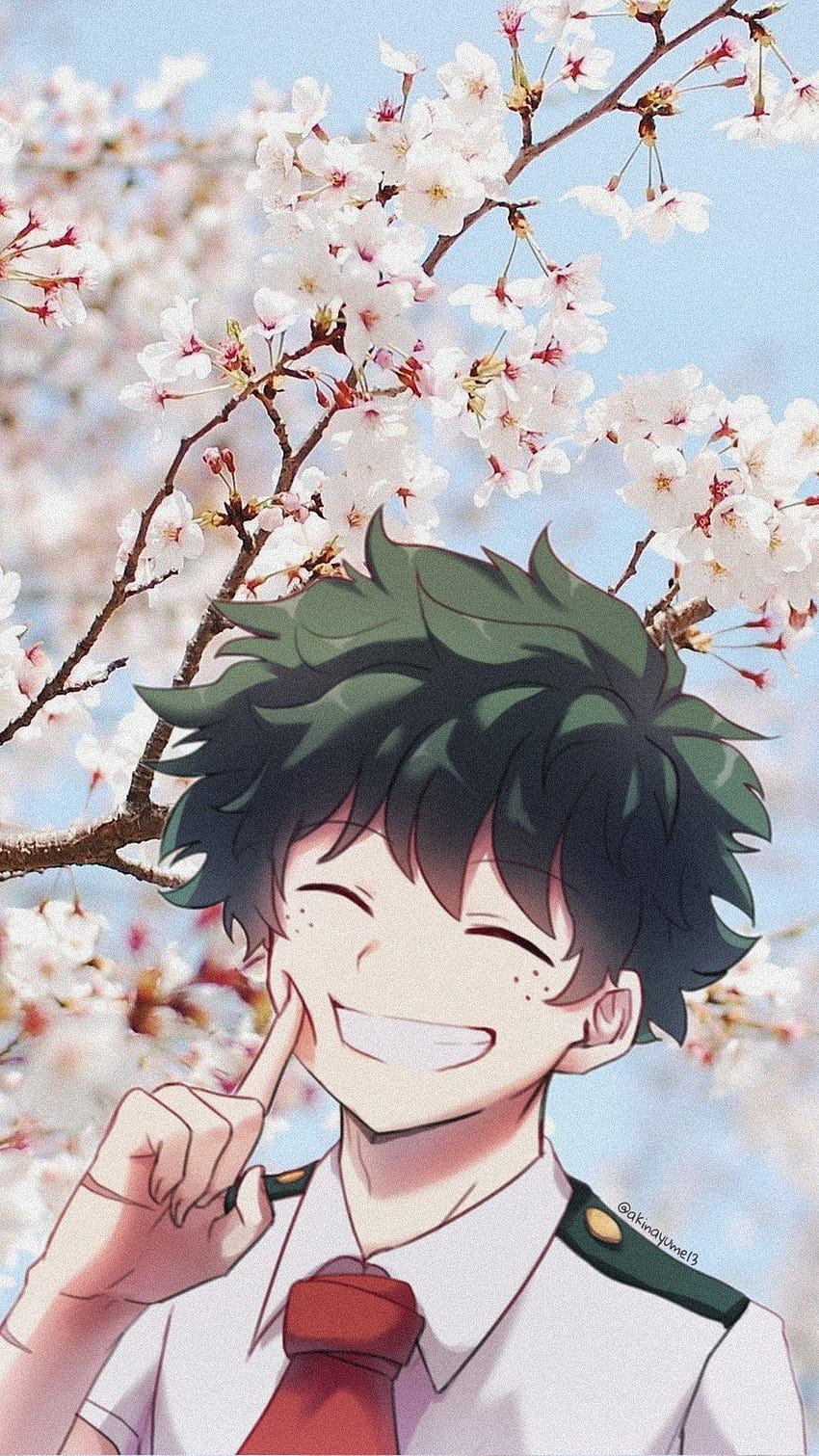 bokunoheroacademia bnha midoriyaizuku midoriya deku frühling kawaii anime animeboy anime iphone wal… HD-Handy-Hintergrundbild