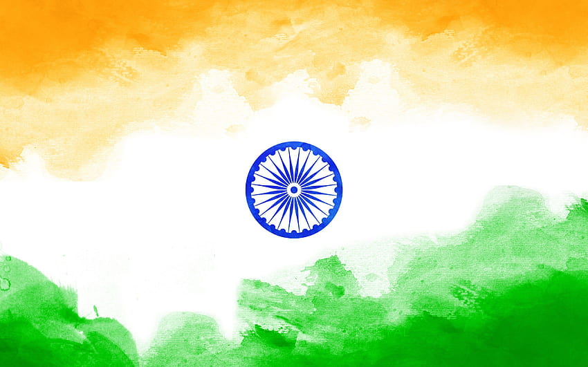 Dreifarbige indische Flagge, Hintergrund der indischen Flagge HD-Hintergrundbild