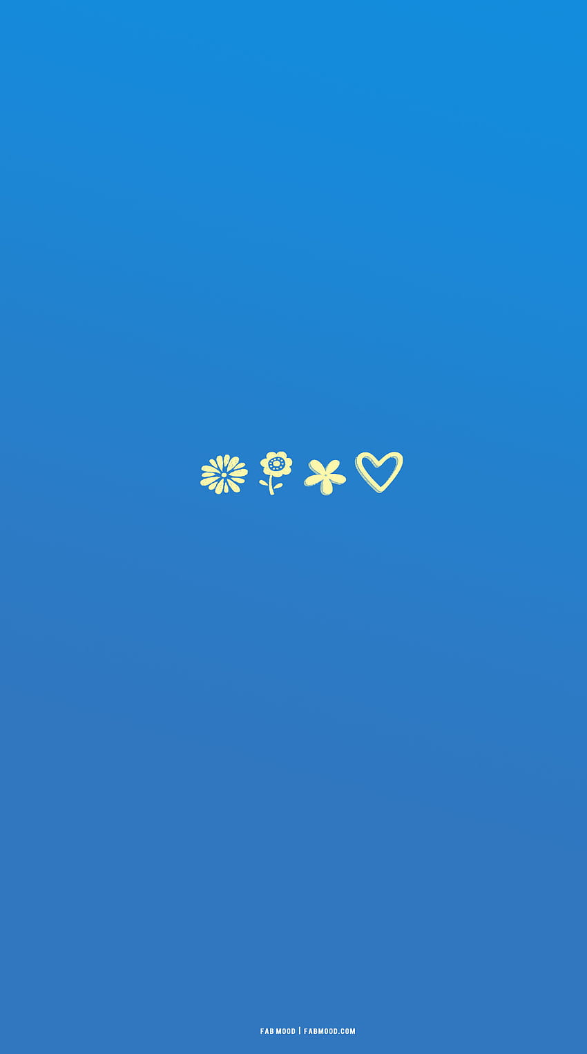 15 Azure Blue For Phone : Pastel Yellow Flower & Heart 1, bluish HD phone wallpaper