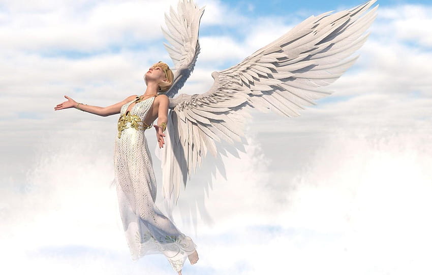 heaven, angel, toga , section рендеринг, angel of peace HD wallpaper