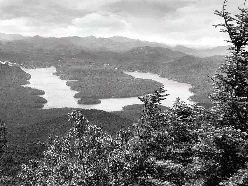 Lake Placid viewed from Whiteface Mountain HD wallpaper
