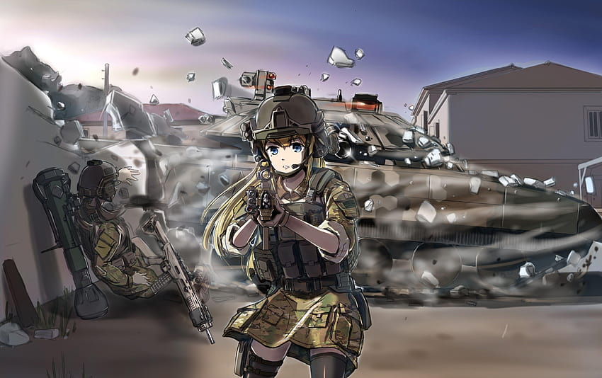 Pin on Anime Girls With Guns, wojskowa dziewczyna z anime Tapeta HD