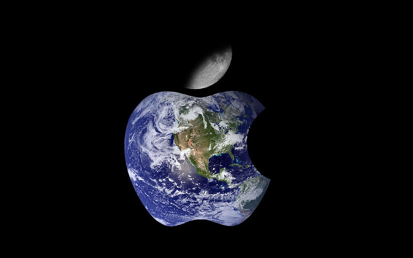 Apple ロゴの形をした地球、apple inc 高画質の壁紙
