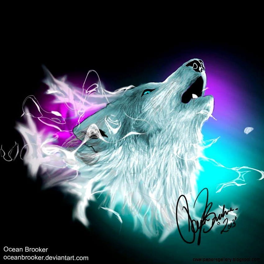 Northern Lights Wolf, neon wolf HD phone wallpaper