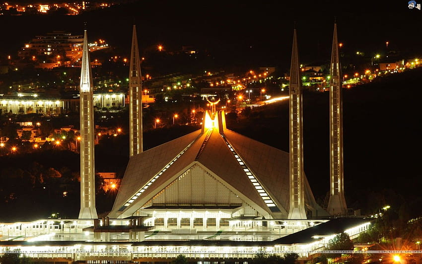 night, Architecture, Buildings, Islam, Mosques, Faisal, Mosque / and Mobile Backgrounds, faisal mosque HD wallpaper