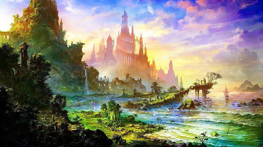 Fantasy World Digital, Arte de fantasía, Naturaleza, paisajes de todo el mundo. fondo de pantalla
