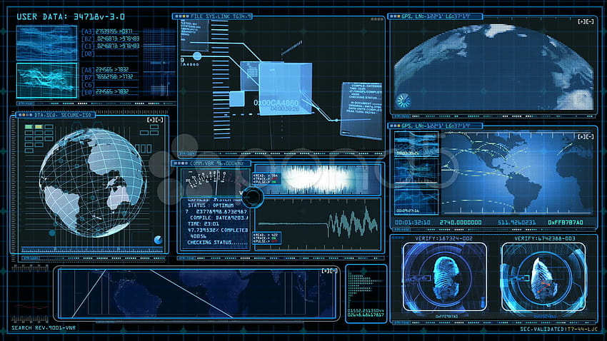 기술 인터페이스 컴퓨터 데이터 화면 GUI 배경 ~ 비디오, CIA 로그인 화면 HD 월페이퍼