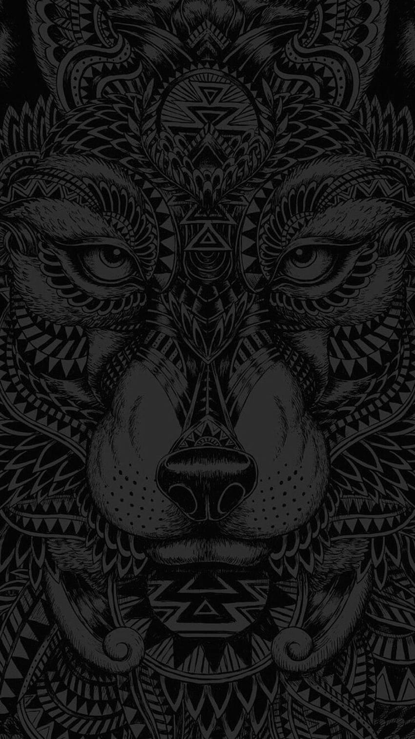 Black Wolf iPhone 6 & 6s, black geometry android HD phone wallpaper