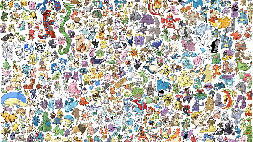Pokemon Original 150 Backgrounds, оригинални покемони HD тапет