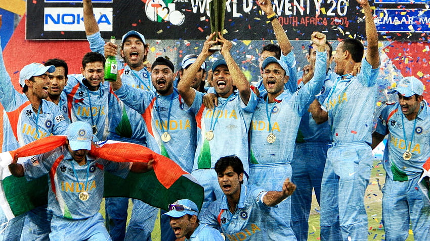 この日: 2007 年、MS Dhoni のインド チームが T20 ワールド カップ、 高画質の壁紙