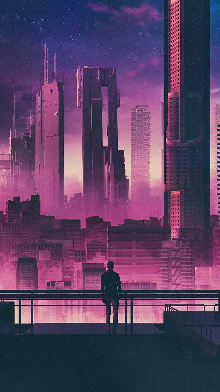 Future City and Man iPhone, abstract skyline iphone HD phone wallpaper